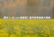 戴尔 G3 玩 CSGO 帧数低？提升帧率秘籍大揭秘