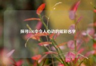 探寻LOL中令人心动的炫彩名字