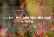 Steam上市，游戏行业新里程碑及对新上架游戏的深远影响