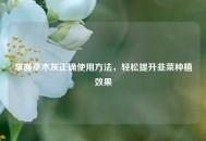 掌握草木灰正确使用 *** ，轻松提升韭菜种植效果