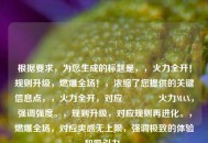 根据要求，为您生成的标题是，，火力全开！规则升级，燃爆全场！，浓缩了您提供的关键信息点，，火力全开，对应🔥火力MAX，强调强度。，规则升级，对应规则再进化。，燃爆全场，对应爽感无上限，强调极致的体验和吸引力。