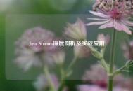 Java Stream深度剖析及实战应用