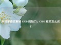 用简单语言解锁 CSGO 的魅力，CSGO 英文怎么说？