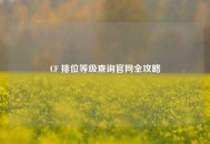 CF 排位等级查询官网全攻略
