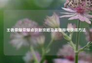 王者荣耀荣耀点获取攻略及英雄称号获得 *** 
