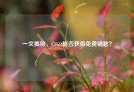 一文揭秘，CSGO能否获得免费钥匙？