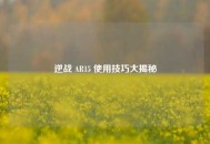 逆战 AR15 使用技巧大揭秘