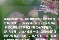 掌握斩杀的艺术，英雄联盟终极击杀效率提升指南，说明，，核心保留， 保留了您原始内容的核心关键词斩杀的艺术和击杀效率提升。，吸引力提升，，加入 掌握 一词，强调攻略的目标是让读者真正学会。，加入 终极 一词，增加标题的吸引力和权威感。，清晰明确，，使用冒号分隔核心主题（斩杀的艺术）与具体内容（提升击杀效率的指南）。，明确了游戏名称 英雄联盟。，用 指南 替代攻略，表达更正式和全面。，符合要求， 这是一个完整、独立且精准反映内容的标题。