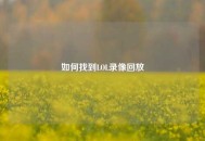 如何找到LOL录像回放