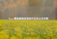 Excel 横排数据变竖排 *** 及公式详解