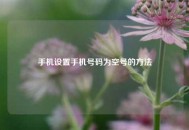 手机设置手机号码为空号的 *** 