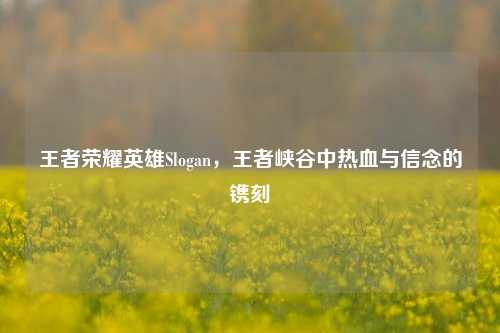 王者荣耀英雄Slogan,王者峡谷中热血与信念的镌刻