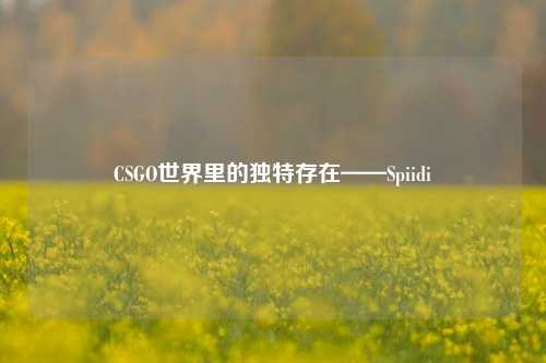 CSGO世界里的独特存在——Spiidi