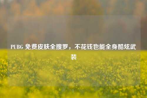 PUBG 免费皮肤全搜罗，不花钱也能全身酷炫武装
