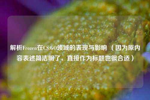 解析Frozen在CS:GO领域的表现与影响 （因为原内容表述简洁明了，直接作为标题也很合适）