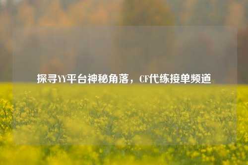 探寻YY平台神秘角落,CF代练接单频道