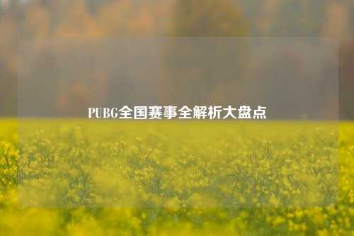 PUBG全国赛事全解析大盘点