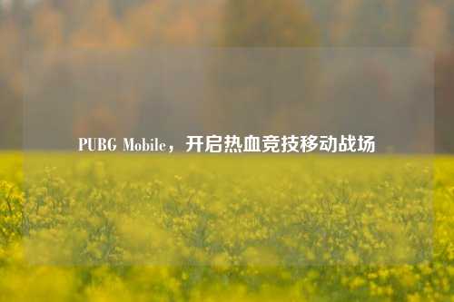 PUBG Mobile,开启热血竞技移动战场