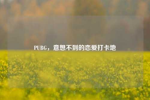 PUBG,意想不到的恋爱打卡地