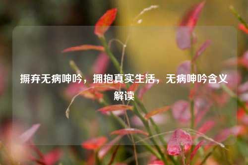 摒弃无病***,拥抱真实生活,无病***含义解读