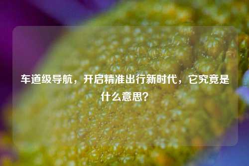 车道级导航,开启精准出行新时代,它究竟是什么意思?
