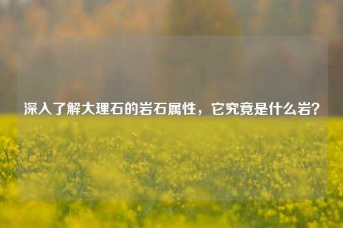 深入了解大理石的岩石属性,它究竟是什么岩?