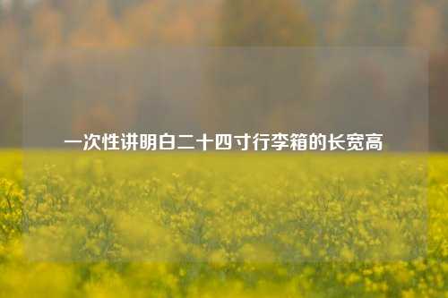 一次性讲明白二十四寸行李箱的长宽高
