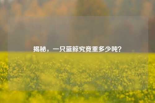 揭秘,一只蓝鲸究竟重多少吨?