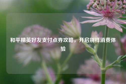 和平精英好友支付点券攻略,开启别样消费体验