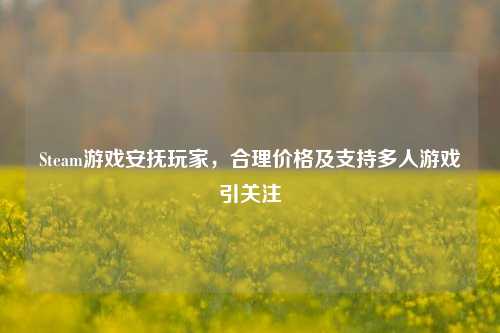 Steam游戏安抚玩家,合理价格及支持多人游戏引关注