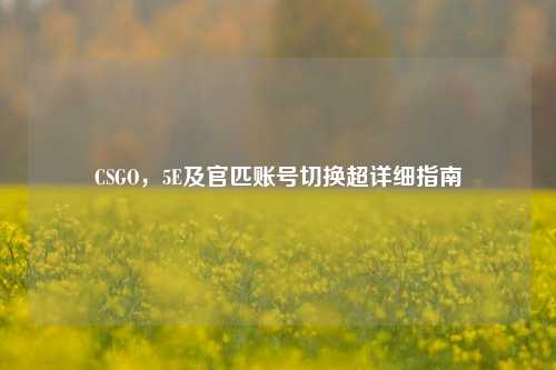 CSGO,5E及官匹账号切换超详细指南