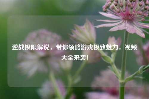 逆战极限解说,带你领略游戏极致魅力,视频大全来袭!
