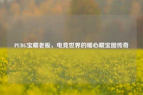 PUBG宝藏老板,电竞世界的暖心藏宝图传奇