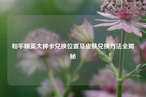 和平精英大神卡兑换位置及皮肤兑换 *** 全揭秘
