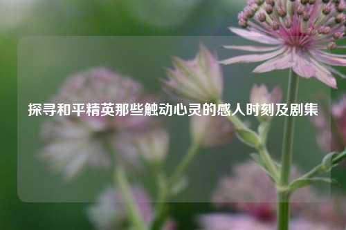 探寻和平精英那些触动心灵的感人时刻及剧集