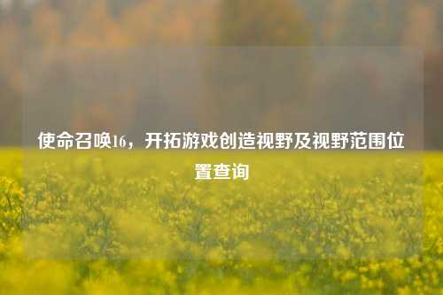 使命召唤16,开拓游戏创造视野及视野范围位置查询