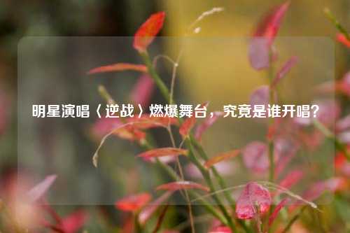 明星演唱〈逆战〉燃爆舞台,究竟是谁开唱?
