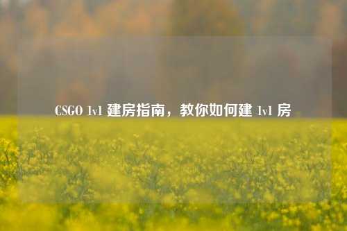 CSGO 1v1 建房指南,教你如何建 1v1 房