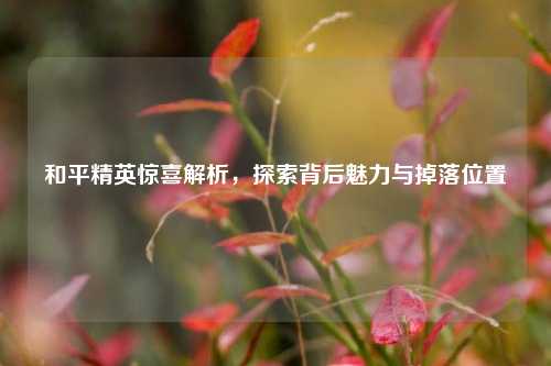 和平精英惊喜解析,探索背后魅力与掉落位置