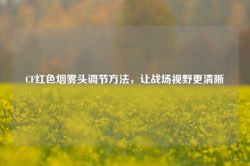 CF红色烟雾头调节 *** ,让战场视野更清晰