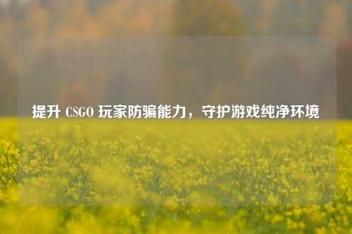 提升 CSGO 玩家防骗能力,守护游戏纯净环境