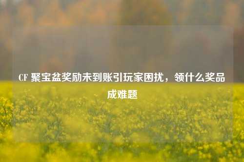 CF 聚宝盆奖励未到账引玩家困扰,领什么奖品成难题
