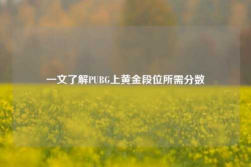 一文了解PUBG上黄金段位所需分数