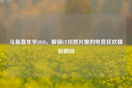 斗鱼嘉年华2020,解锁CF川照片里的电竞狂欢精彩瞬间
