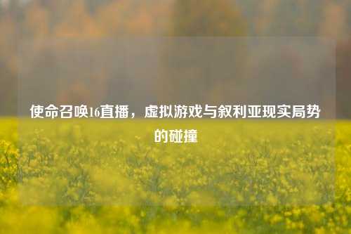 使命召唤16直播,虚拟游戏与叙利亚现实局势的碰撞