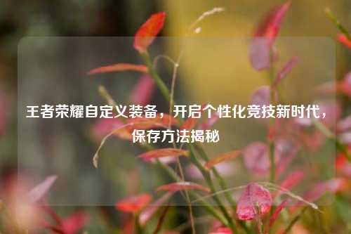 王者荣耀自定义装备,开启个性化竞技新时代,保存 *** 揭秘