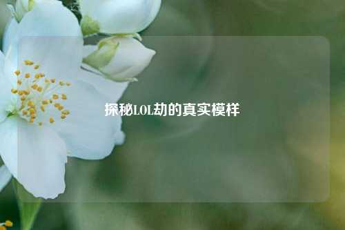 探秘LOL劫的真实模样