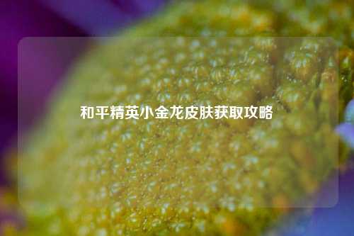 和平精英小金龙皮肤获取攻略