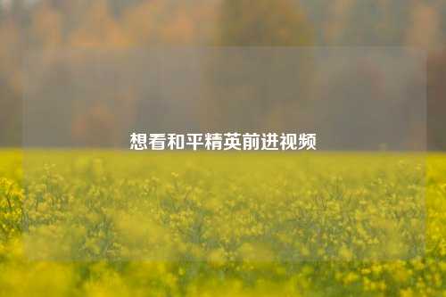 想看和平精英前进视频