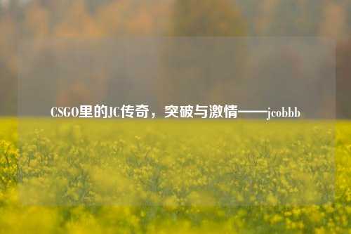 CSGO里的JC传奇,突破与***——jcobbb